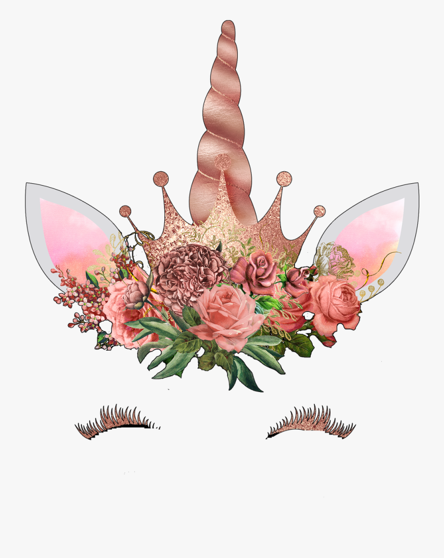 Fancy Unicorn - Floral Unicorn Transparent Background, Transparent Clipart