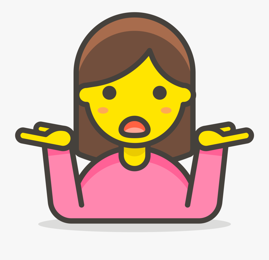 To Read And Search Through Your Mails When You Are - White Person Shrugging Emoji, Transparent Clipart
