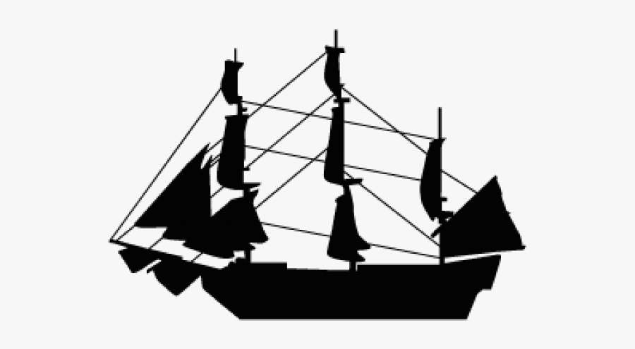 Mayflower Ship Silhouette, Transparent Clipart