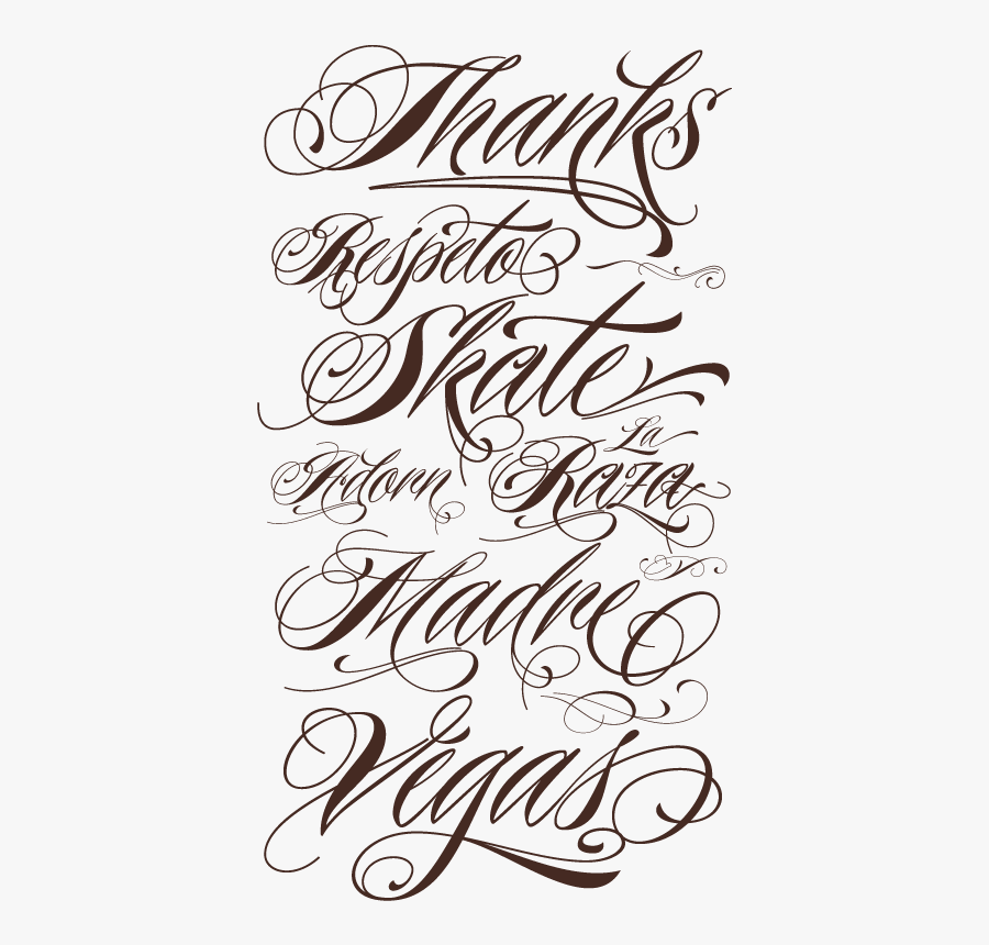 Tattoo Aggarwal Script Lettering Typeface Kajal Font - Cursive Tattoo Fonts, Transparent Clipart