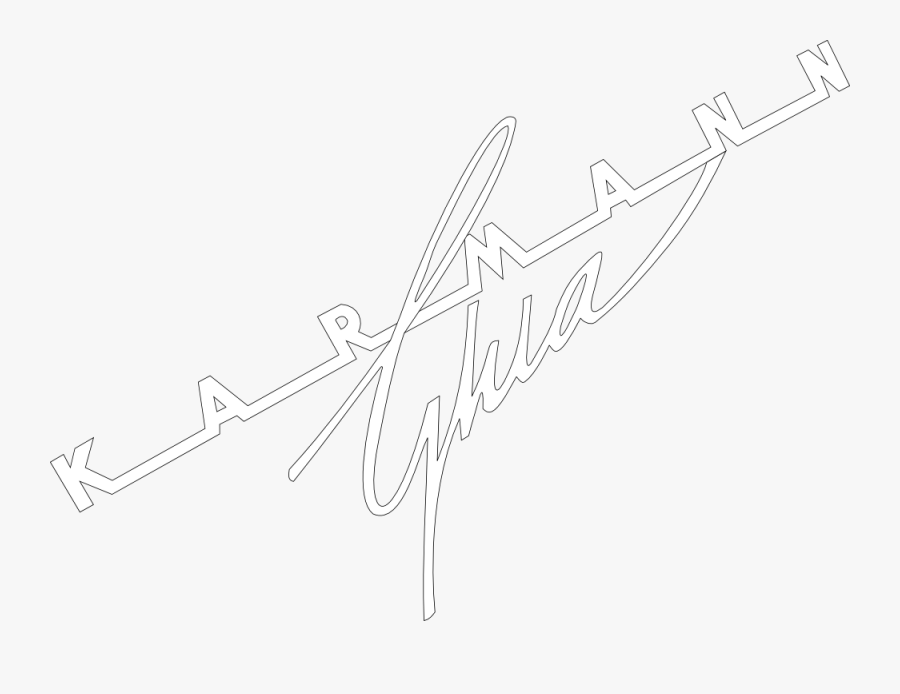 Karmann Ghia - Decklid Script - Line Art, Transparent Clipart