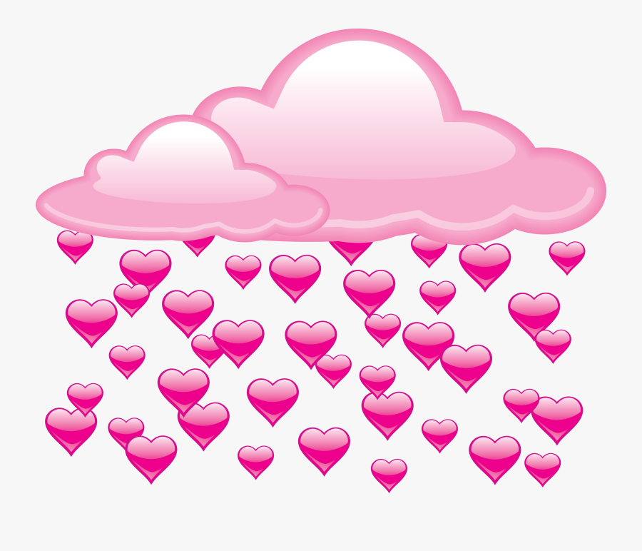 Rain Love Heart Clip Art - Raining Hearts Png, Transparent Clipart