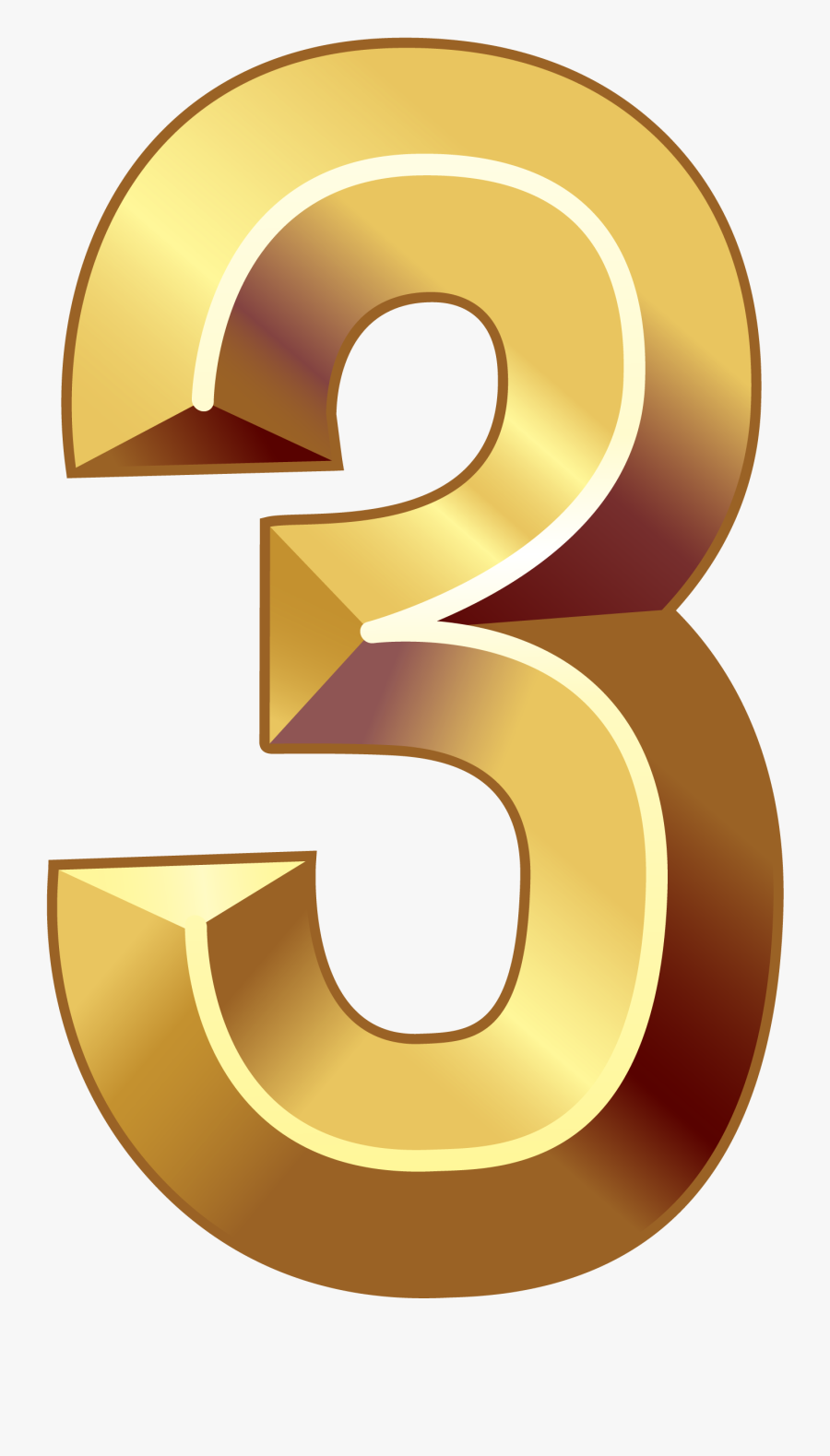 Number Three Photo - Gold Number 3 Png, Transparent Clipart