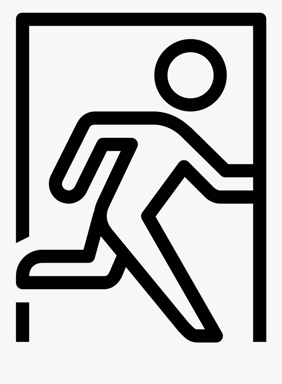 Exit Sign Icon - Black And White Exit Sign, Transparent Clipart