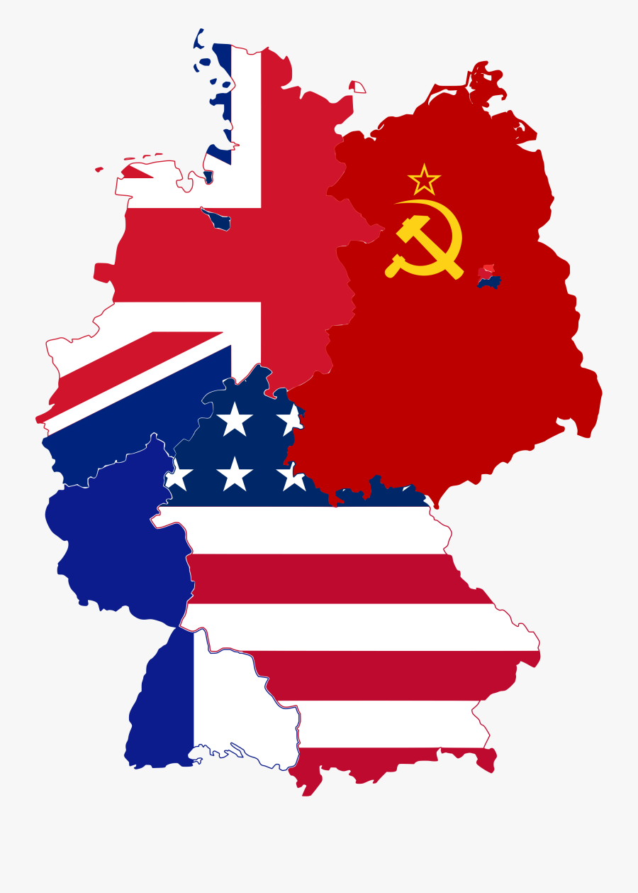 Germany Clipart Map - Map Of Allied Occupied Germany, Transparent Clipart