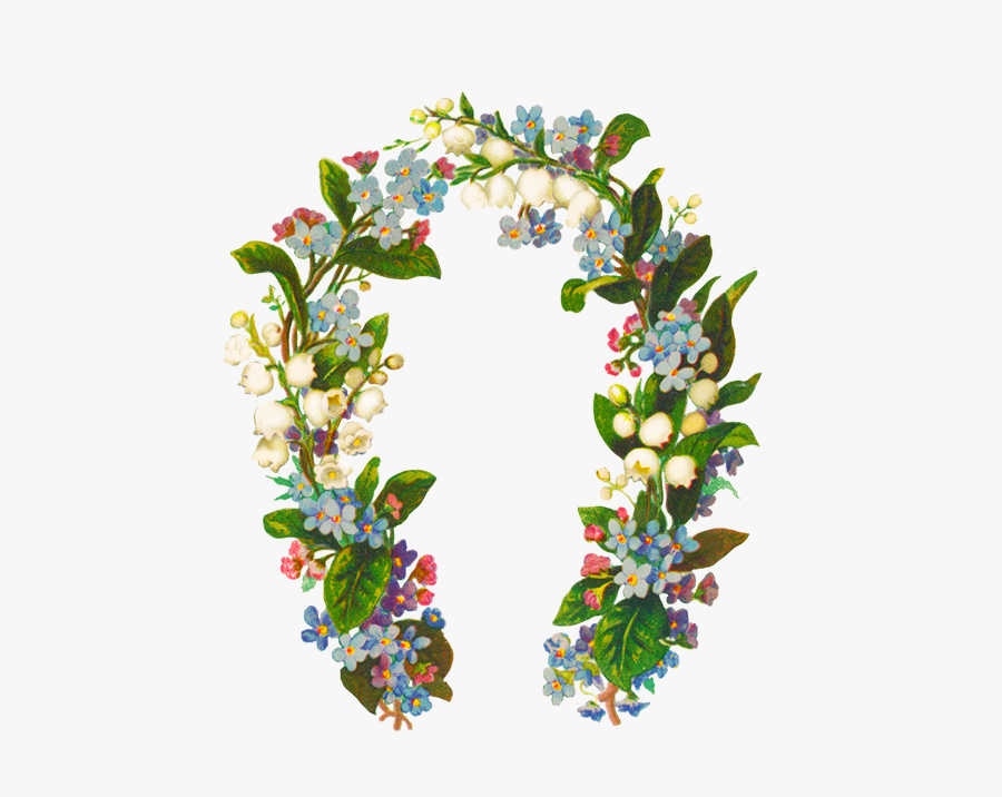 Forget Me Not And Lillie In The Valley Flower Frame - Transparent Wedding Border Flower, Transparent Clipart