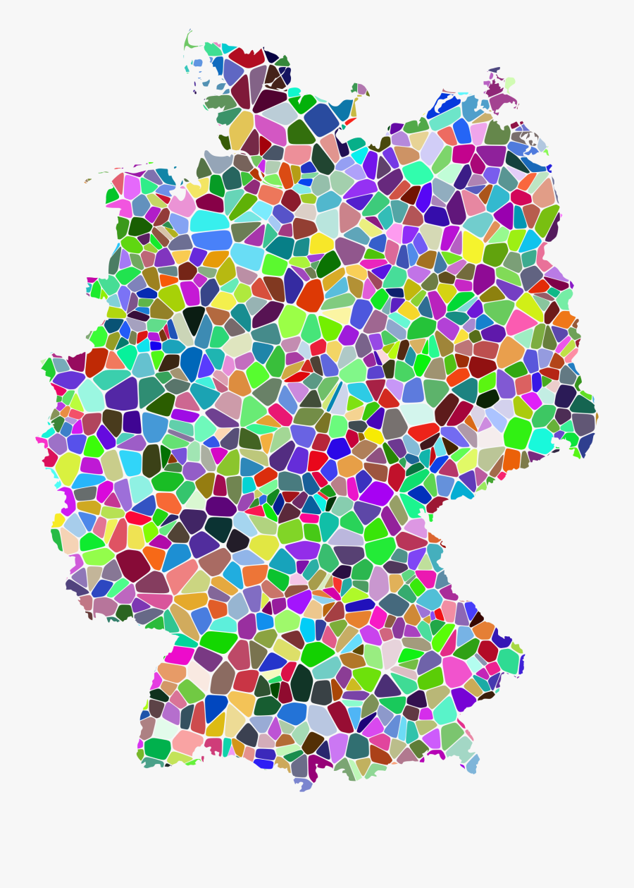 Prismatic Tiled Germany Map Clip Arts, Transparent Clipart