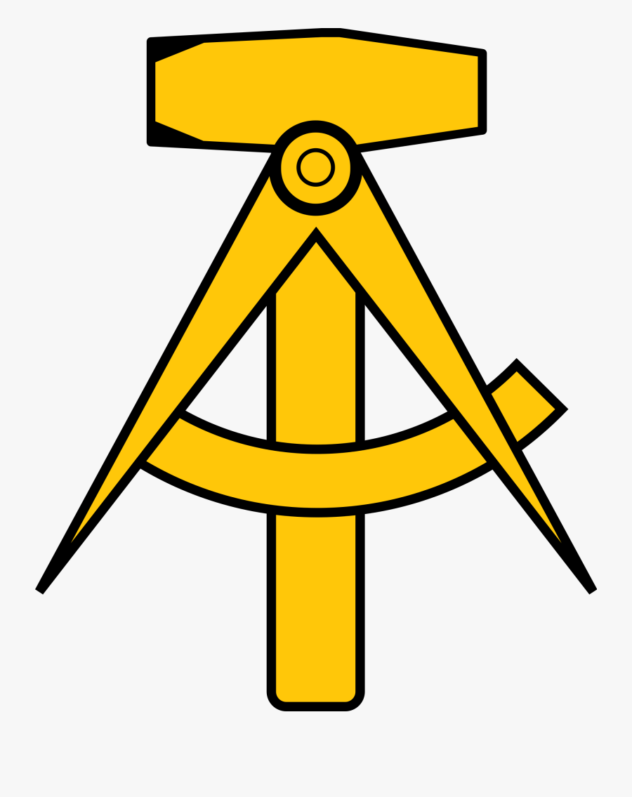 Transparent Communist Symbol Png - East German Hammer Compass, Transparent Clipart