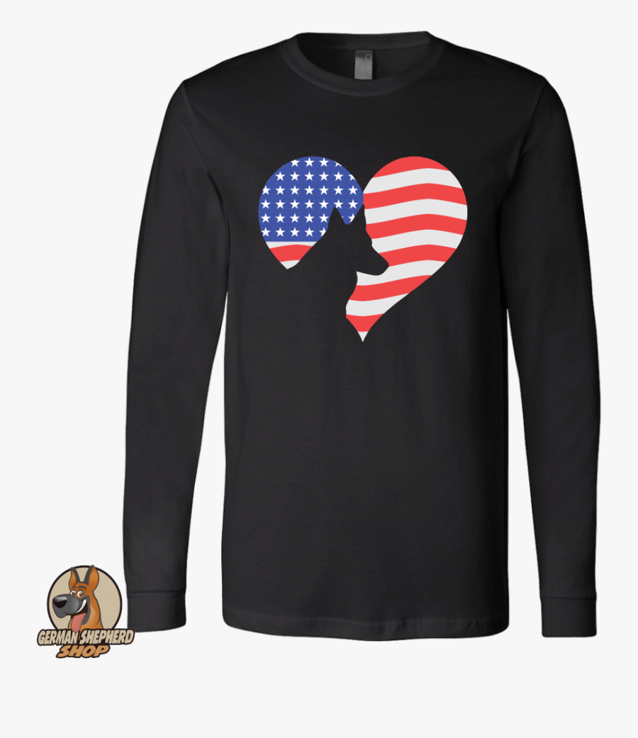 German Shepherd Clipart Heart - Long-sleeved T-shirt, Transparent Clipart