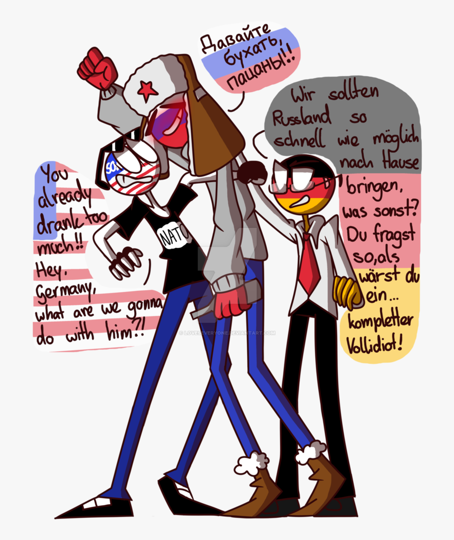 #usa #rusia #germany #countryhumans - Russia X Usa Countryhumans, Transparent Clipart