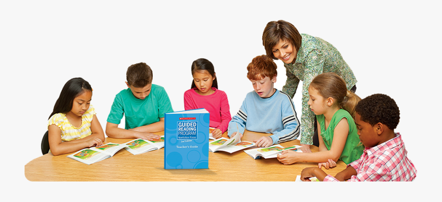 Clip Art Overview Scholastic Guided Reading - Students Reading In Class Room, Transparent Clipart
