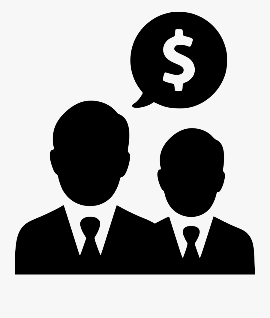 Dollar Businessmen Salesmen Income Talking Negotiations - Blue Man Icon Png, Transparent Clipart