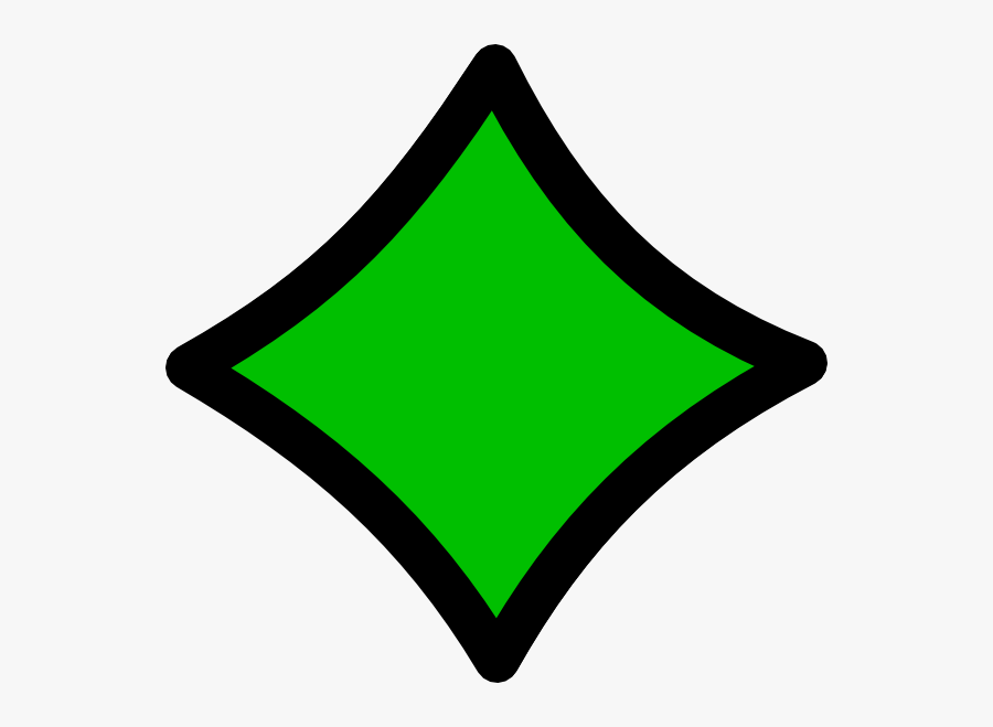 Diamond Green Black Outline Svg Clip Arts - Sign, Transparent Clipart