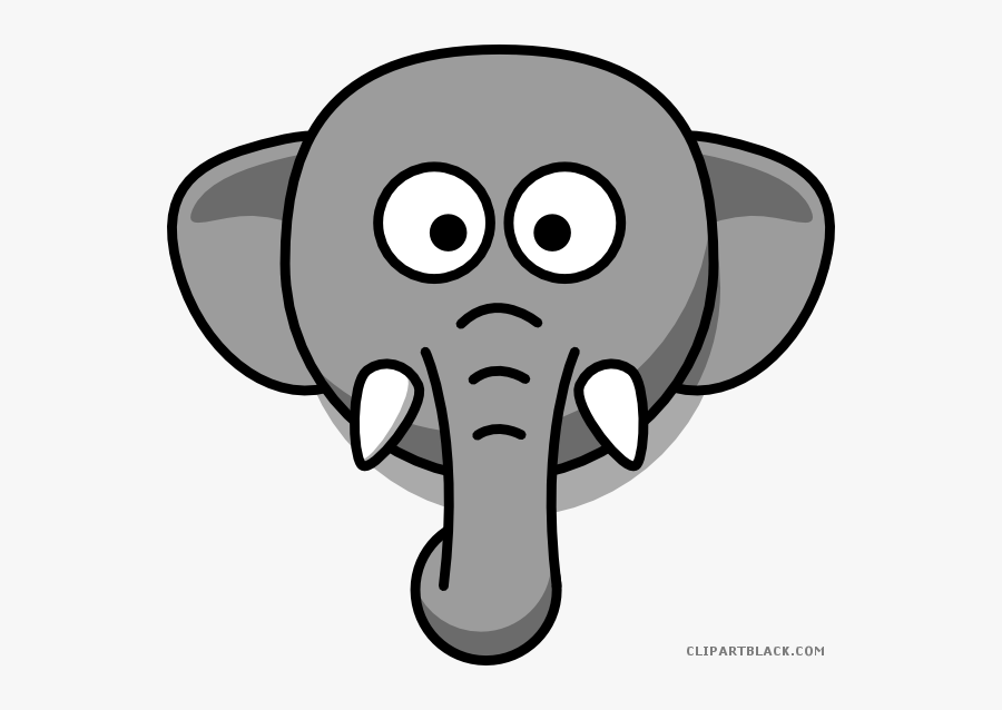 Elephant Head Animal Free Black White Clipart Images - Clip Art Elephant Head, Transparent Clipart
