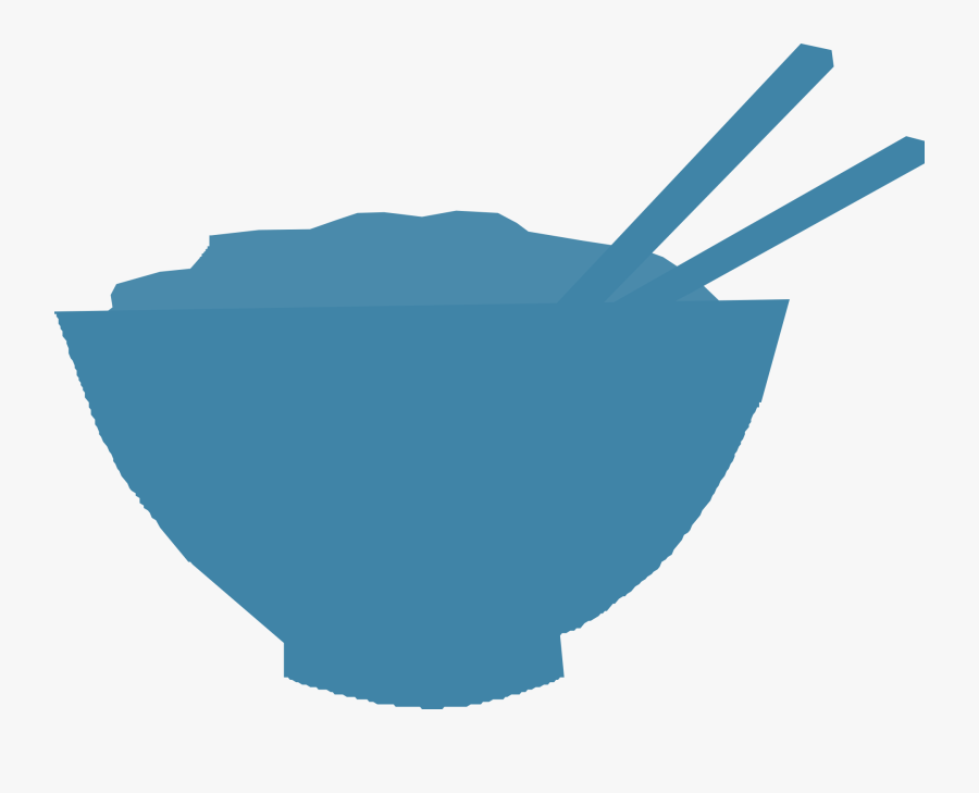 Transparent Chopstick Clipart - Rice Bowl Clipart Blue, Transparent Clipart