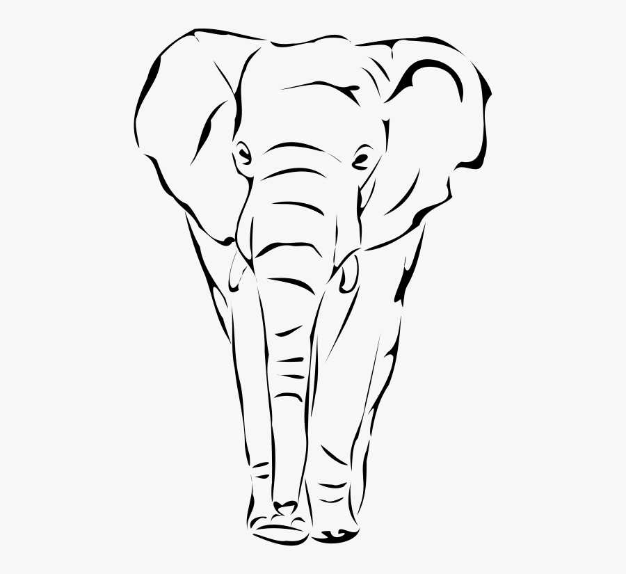 Elephant Clip Art - Elephant Drawing Face, Transparent Clipart