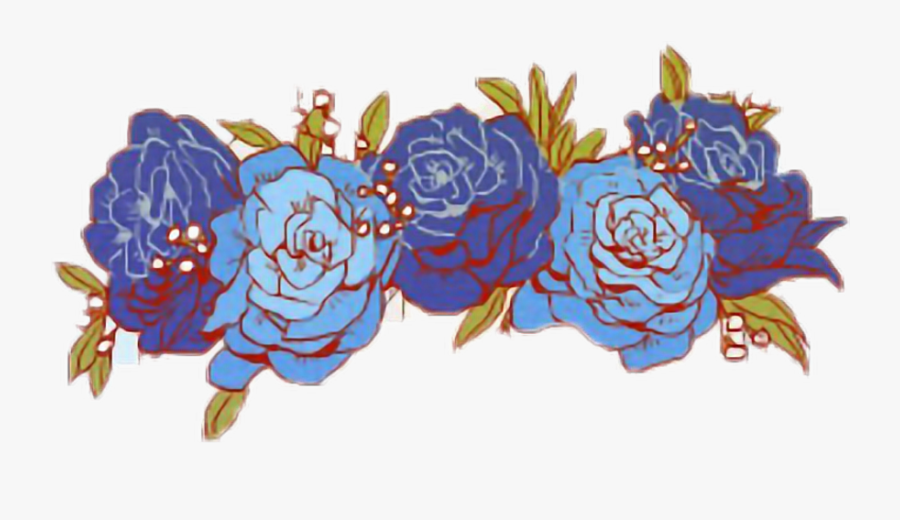 Flowercrown Flower Tumblr Blue Flower Crown Flowercrown - Flower Crown Clip Art, Transparent Clipart