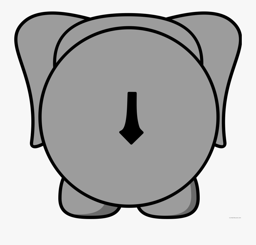Grey Elephant Animal Free Black White Clipart Images - Cartoon Elephant Facing Front, Transparent Clipart