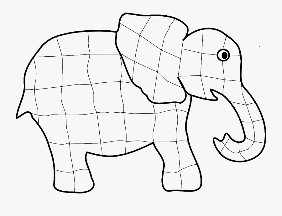Elephant Templates Clipart - Elmer The Elephant Coloring Page, Transparent Clipart