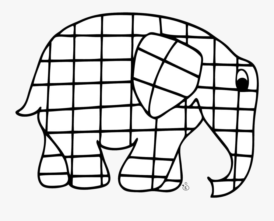 Clipart Elmer The Elephant Black And White, Transparent Clipart