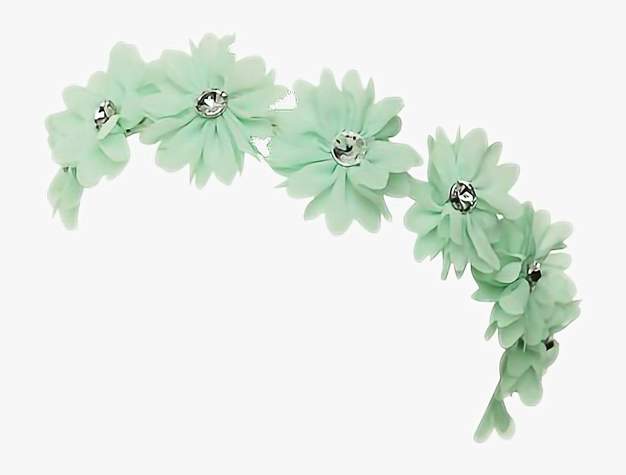 Clip Art Mint Green Flowers - Green Flower Crown Png, Transparent Clipart