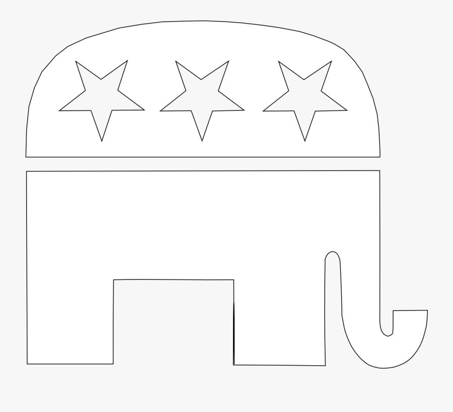 Pix For Republican Party Elephant Outline - Republican Party Black And White, Transparent Clipart