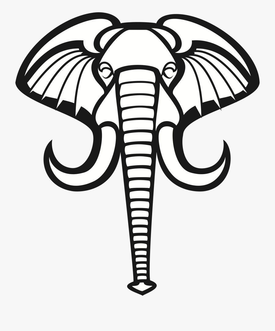 Elephant Head Vector Art Clipart , Png Download - Elephant Head Outline Png, Transparent Clipart