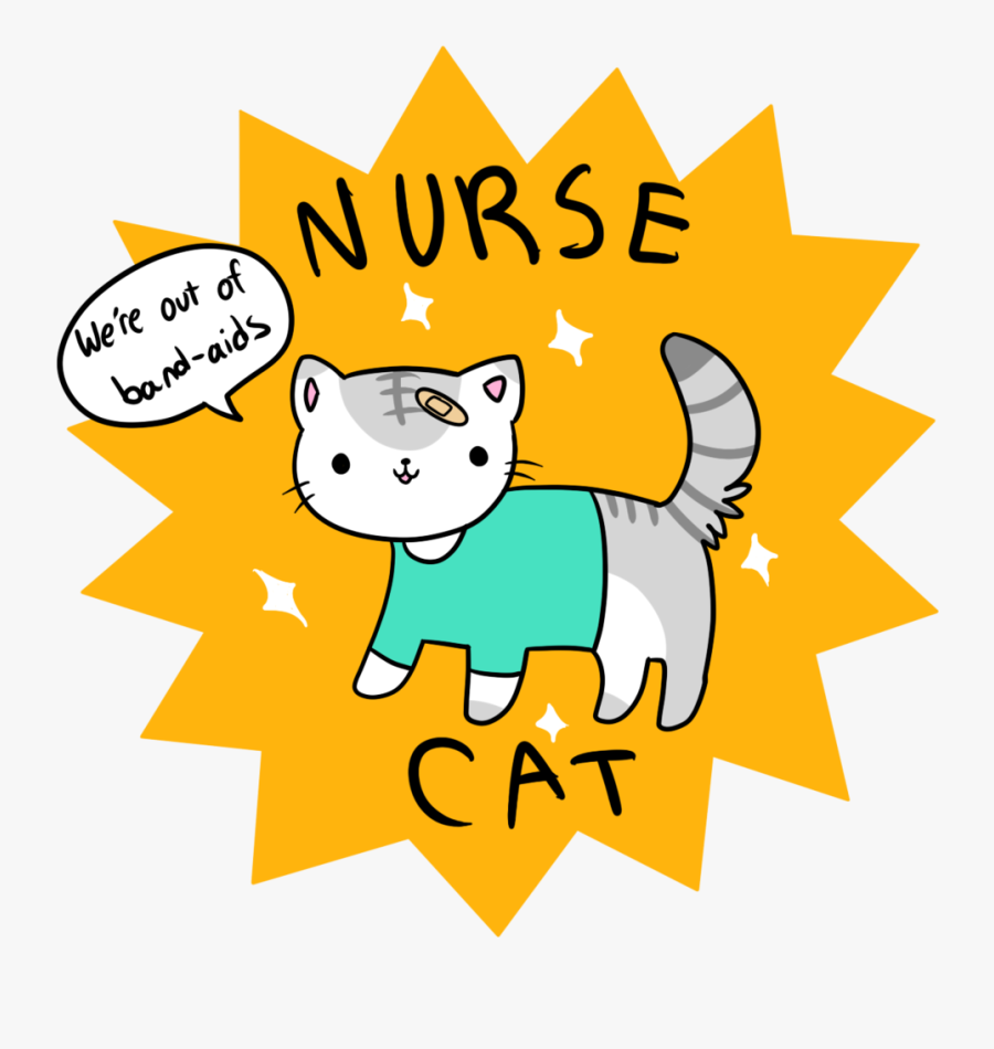 Nurse Cat Clipart - Monochromatic Color Scheme Logo, Transparent Clipart