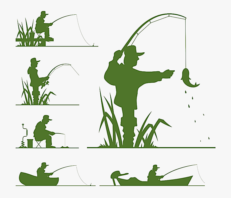 Fishing Silhouette Clip Art - Silhouette Clipart Fishing Silhouette, Transparent Clipart
