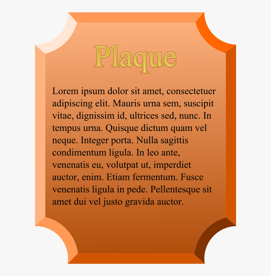 Plaque - Clip Art, Transparent Clipart