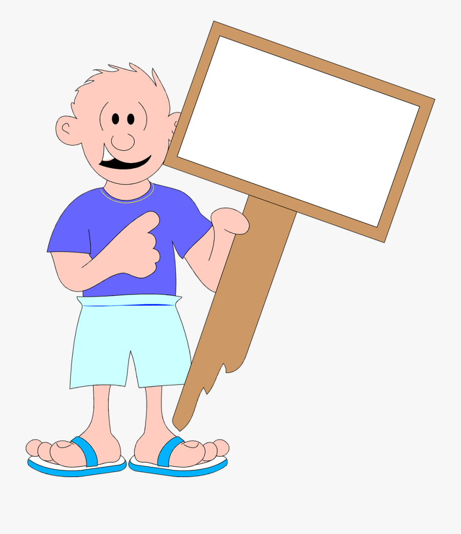 Transparent Blank Sign Clipart - Transparent Man Holding A Sign, Transparent Clipart