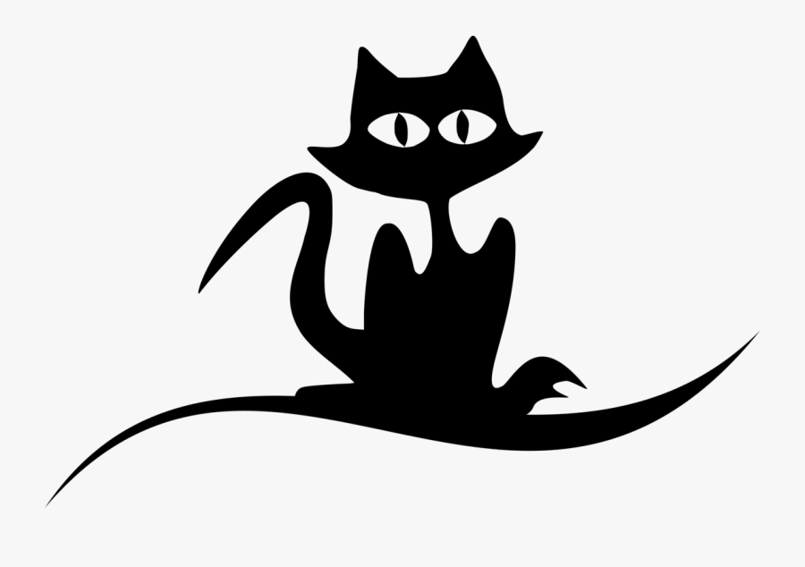 Spooky Clipart Black Cat - Cat Silhouette, Transparent Clipart