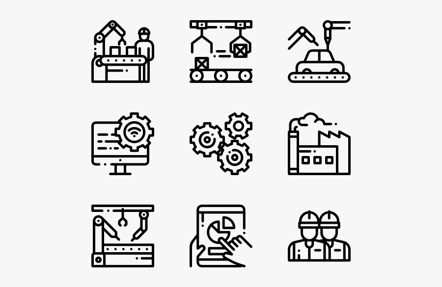 Machine Clipart Factory Line Vector Svg - Pixel Icons Png, Transparent Clipart