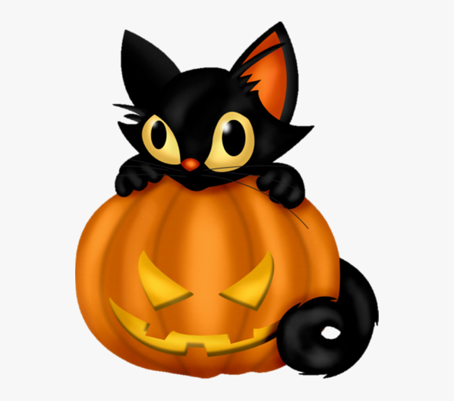 Cute Halloween Cat Clipart, Transparent Clipart