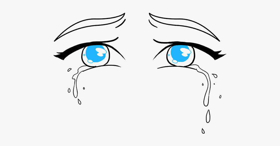 Drawn Tears Transparent - Eyes With Tears Drawing Easy, Transparent Clipart