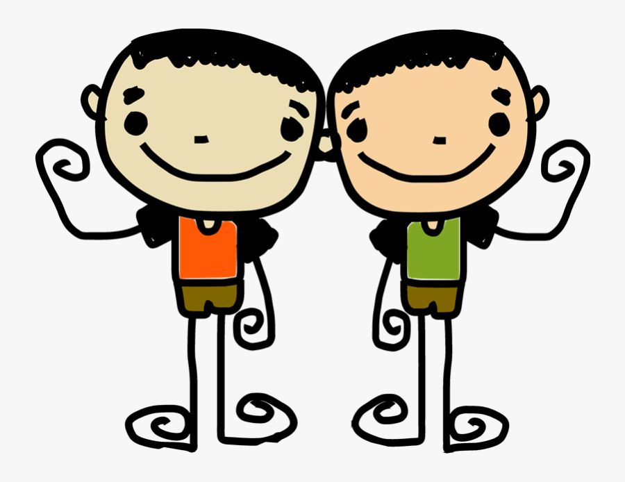 Infant Clipart Fraternal Twin - Twin Boys In Cartoon, Transparent Clipart