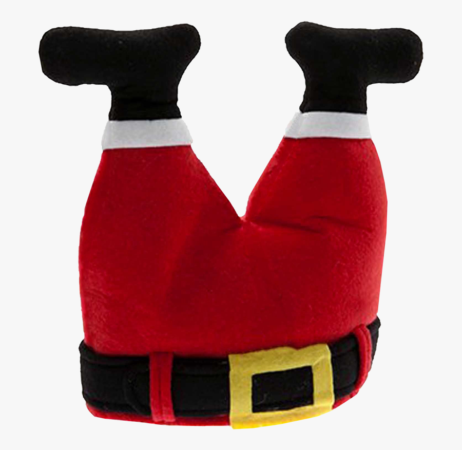 Upside Down Santa Legs Hat, Transparent Clipart