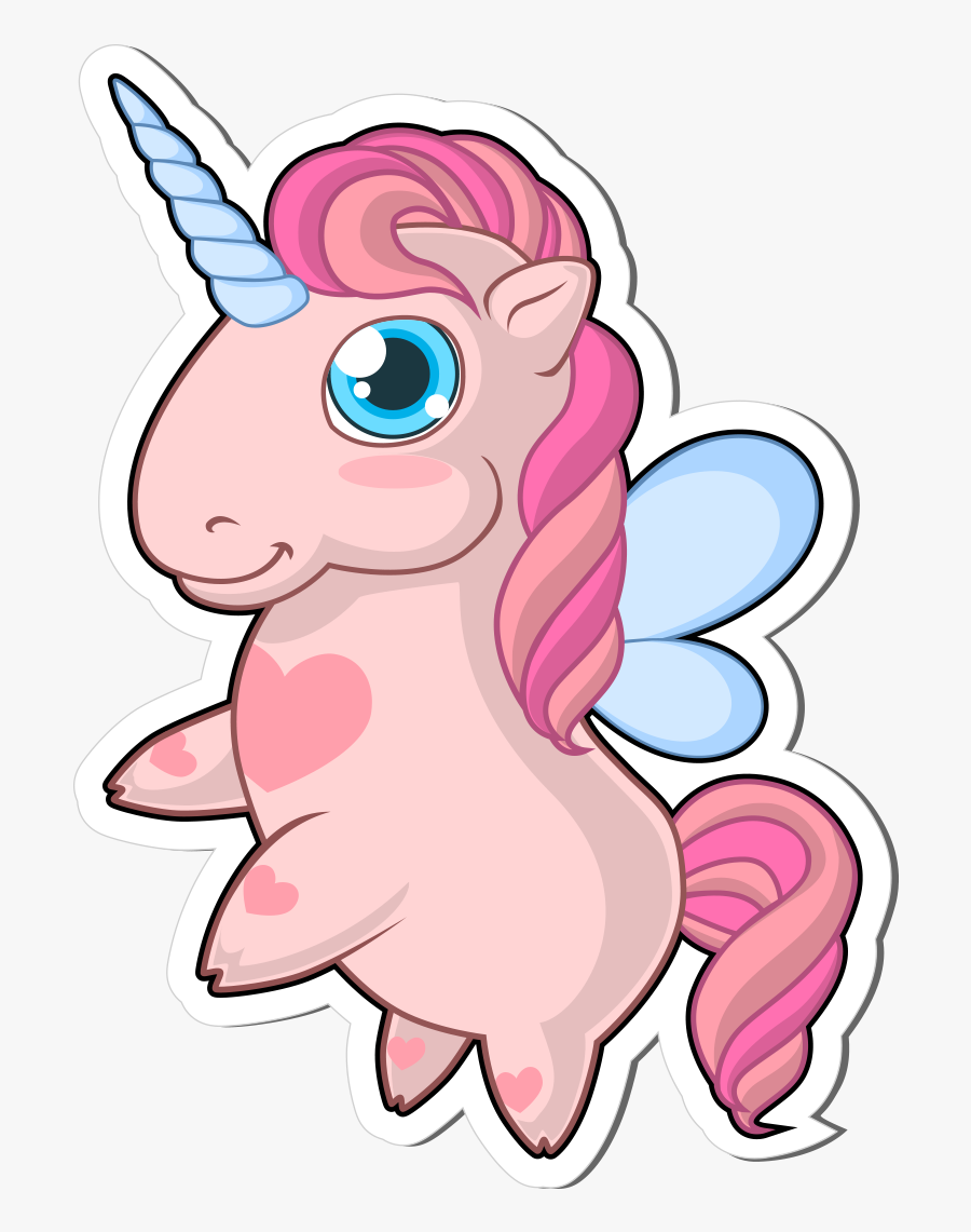 Jpg Black And White Stock Unicorn Png Stickers Free - Pink Unicorn Cartoon Png, Transparent Clipart
