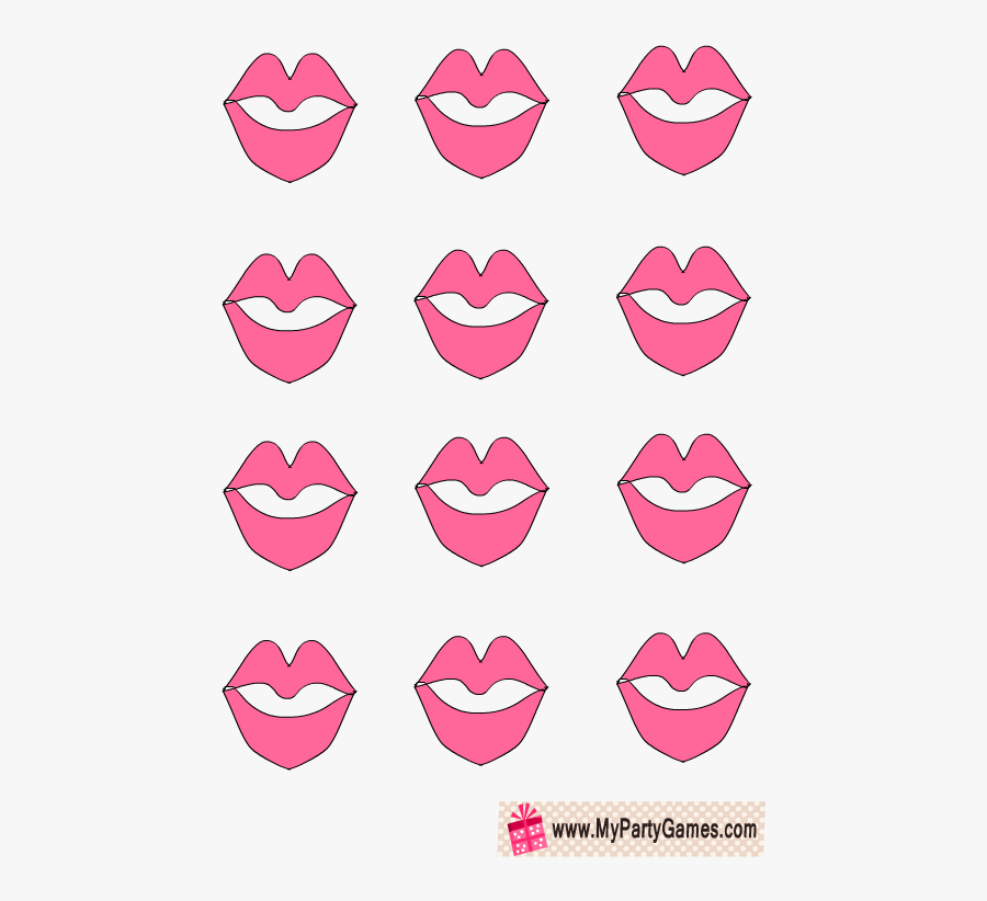 Kisses For Pin The Kiss On Frog Princess Party Game - Kiss The Frog Game Lips, Transparent Clipart