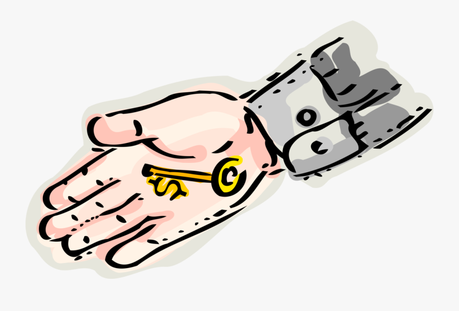 Vector Illustration Of Hand Holds Financial Key To - Running Shoe, Transparent Clipart