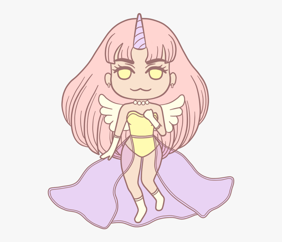 Catorce - Chibi Unicorn Girl, Transparent Clipart