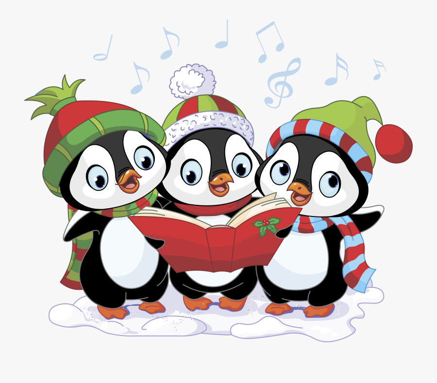 Here We Come A Merry Christmas Penguin Clipart , Free