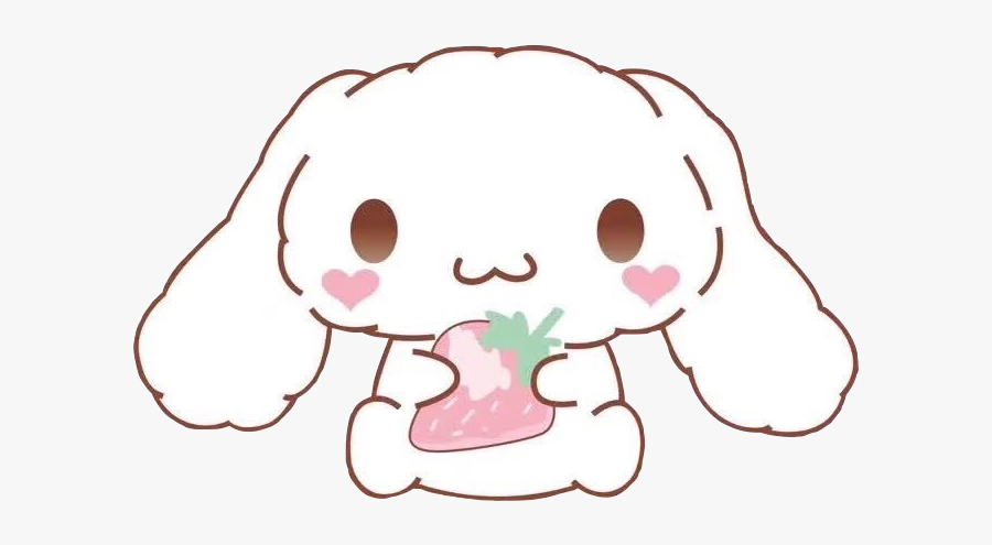 #cute #kawaii #anime #cinnamonroll #pink #white #strawberry - Anime Kawaii Cinnamon Roll, Transparent Clipart