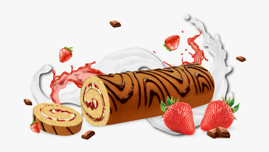 Transparent Strawberry Jam Clipart - Swiss Roll, Transparent Clipart