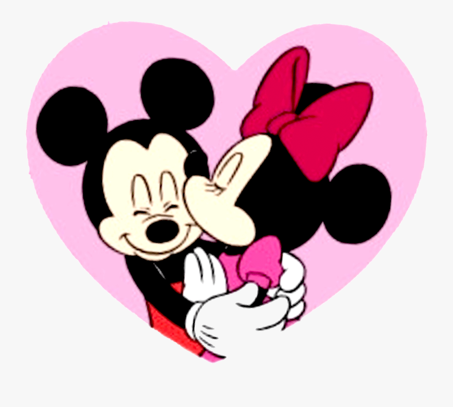 Mick & Minn Pink Heart - Mickey Minnie Mouse Hearts, Transparent Clipart