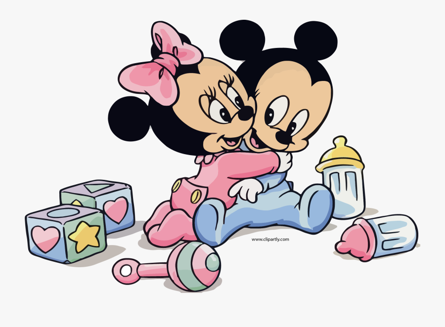 Hug Clipart Mickey Minnie - Minnie En Mickey Mouse Baby, Transparent Clipart