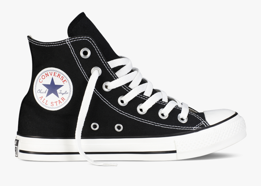 Converse Black High Top - Black High Top Converse, Transparent Clipart
