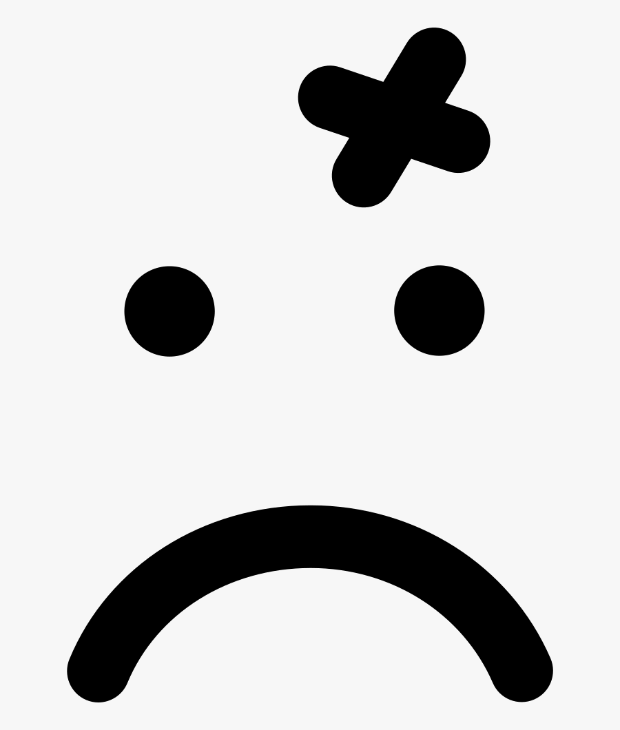 Wound Cross On Emoticon Sad Face Of Rounded Square - Hurt Face Png, Transparent Clipart
