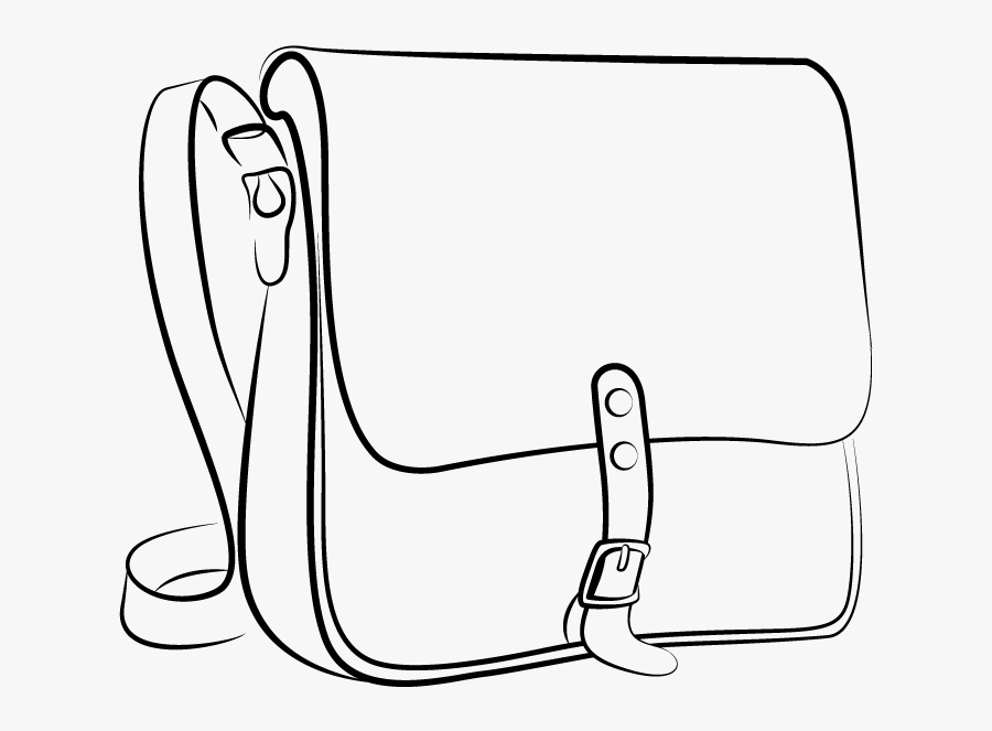 Book Bag Clipart Black And White - Bag Drawing, Transparent Clipart