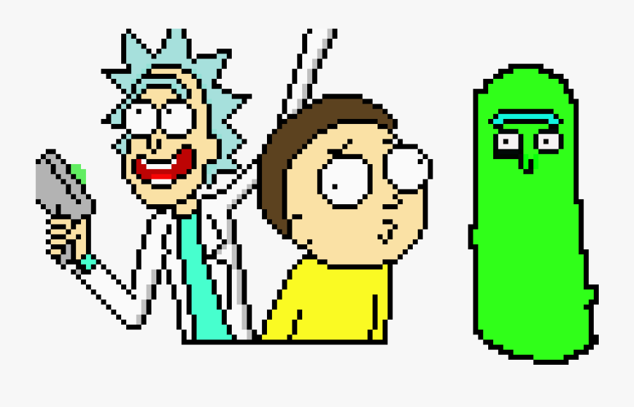 Rick And Morty Minecraft Pixel Art, Transparent Clipart